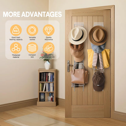 Jcocylse Set of 12 Cap Holders with 2 Hooks - Cap Holder Wall for Baseball Caps, Scarves & Wigs - Multifunctional for Door, Cupboard & Wall