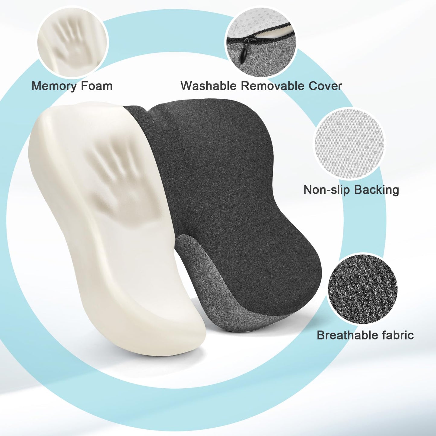 RaMokey Coccyx Cushion for Tailbone Pain, Memory Foam Seat Cushion