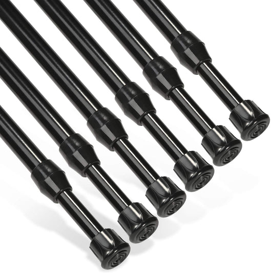 6Pcs Tension Rod, Goowin 70-120cm Tension Rods for Windows, No Drilling Rustproof Spring Adjustable Tension Curtain Rod for Doors, Windows, Wardrobe