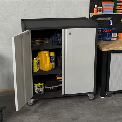 SUPEER Metal Storage Cabinet with 2 Doors and 1 Adjustable Shelves