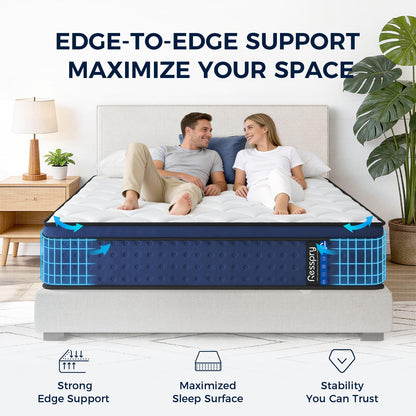 Resspry Single Mattress,12Inch Hybrid Mattress for Pressure Relief