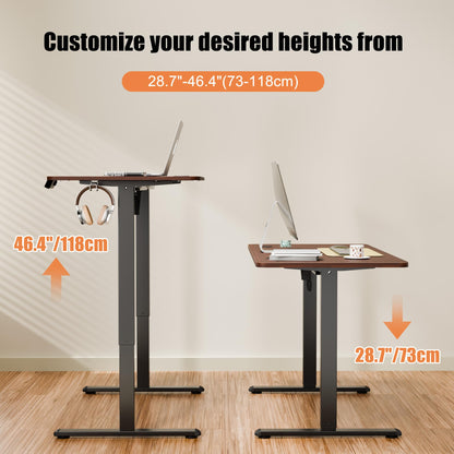 ERGOMAKER Electric Standing Desk 170x60cm, 2 Memory Presets, Black Walnut