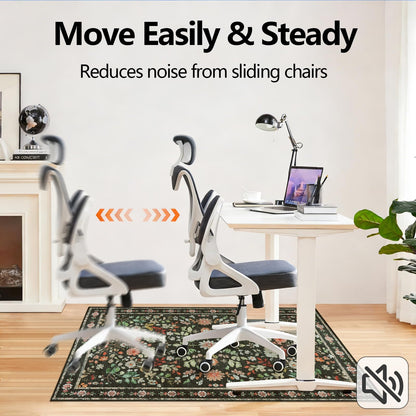 Homcomodar Office Chair Mat for Hardwood Floor 90x120cm Black Floor Protector for Office Chair Gaming Chair Mat Non-Slip Office Floor Mat for Hard
