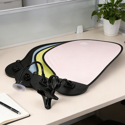 PATIKIL Desk Shade, 22.8" Adjustable Cubicle Shade with Suction Cup and Clip Portable Foldable Cubicle Light Shield for Block Overhead Light Privacy