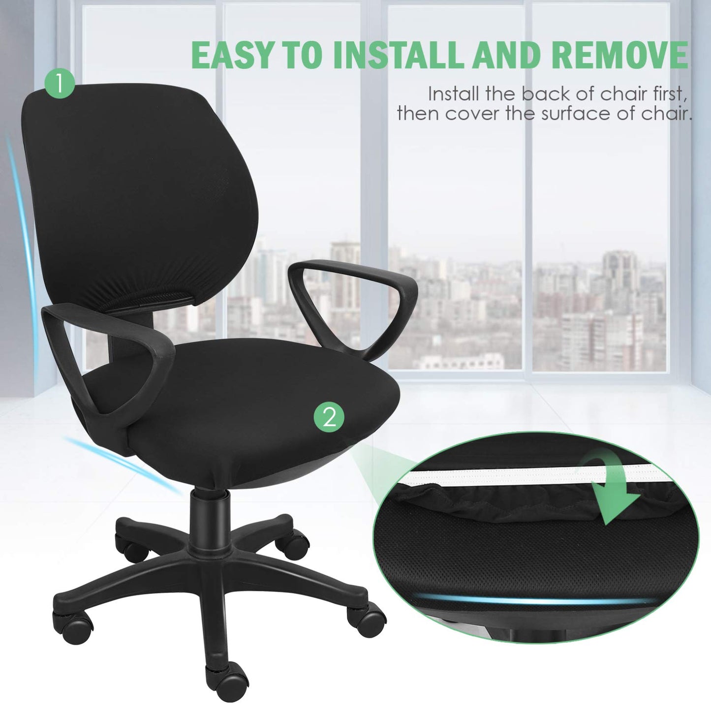 Cabilock Office Chair Covers Stretch Computer, Rotating Armchair Slipcover Protector