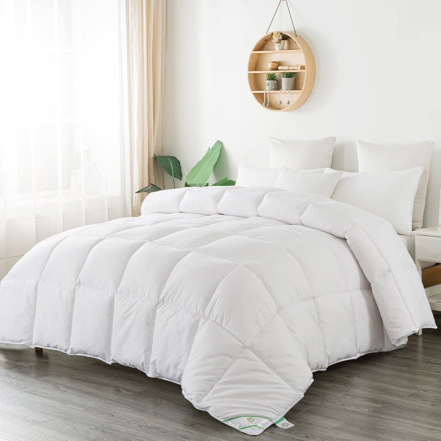 SUFUEE King Size Duvet, 13.5 Tog Luxurious Wool Duvet, Fresh Ideas Washable Australian Wool Filled Quilt, 230T Soft Fabric Shell (King size: