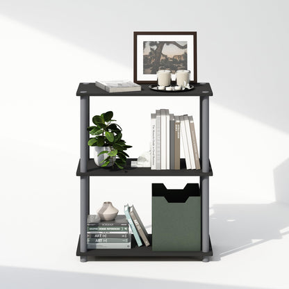 Furinno TURN-N-TUBE Book Shelf, 3-Tier Bookshelf, Bookcase with Multipurpose Compact Display Rack, 29.46 x 59.94 x 75.18 cm, for Living Room, Bedroom
