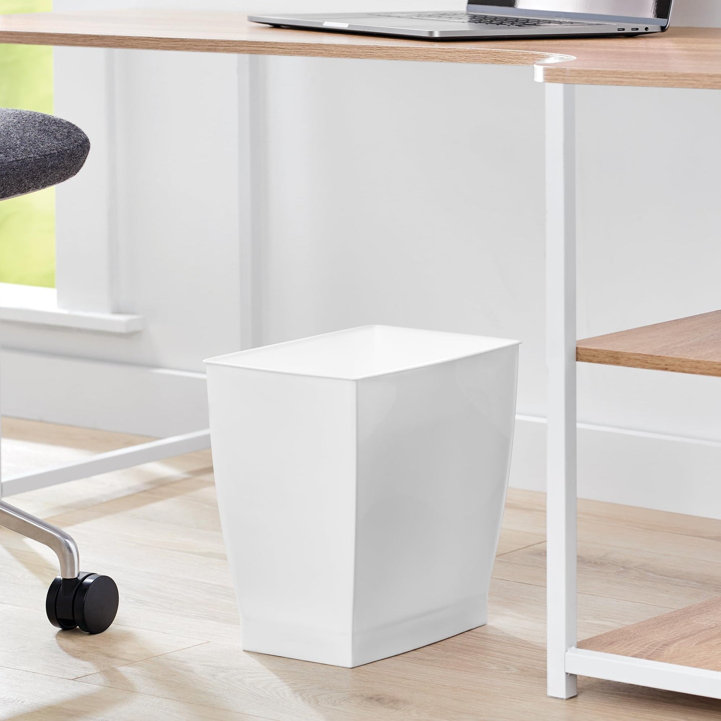 iDesign Mono Rubbish Bin, Plastic, White