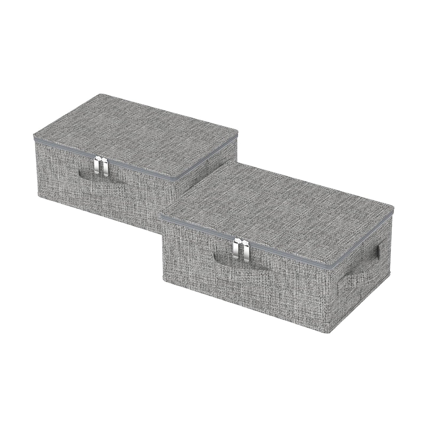 ENUMAIL Underbed Storage Boxes with Zippers,38x26x15cm,Grey,2 Pack