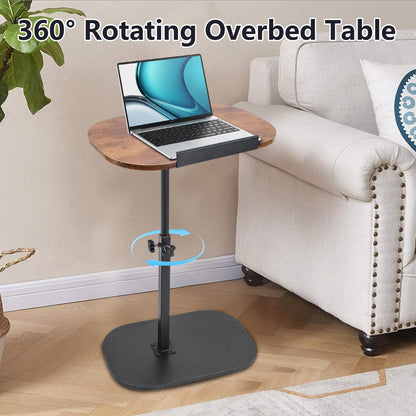 YYW Side Table TV Tray For Couch, Height Adjustable C Shaped End Table