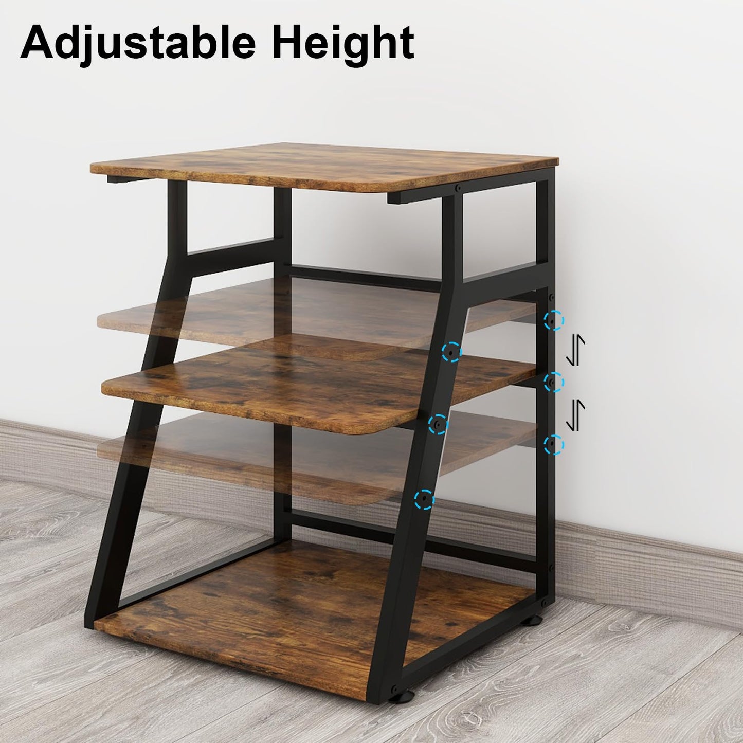 PUNCIA 60x50x75cm Printer Stand, 3 Tier Printer Table with Storage