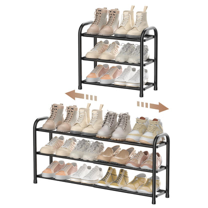 ENJOYBASICS Expandable Shoe Rack, 3 Tier Adjustable Shoe Storage Shelf