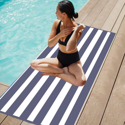 Large Thin Microfibre Beach Towel with Bag for Adult Men Women,160x90cm Gray Stripe Beach Towels Quick Dry Sand Free Lightweight Swim Bath Towel for