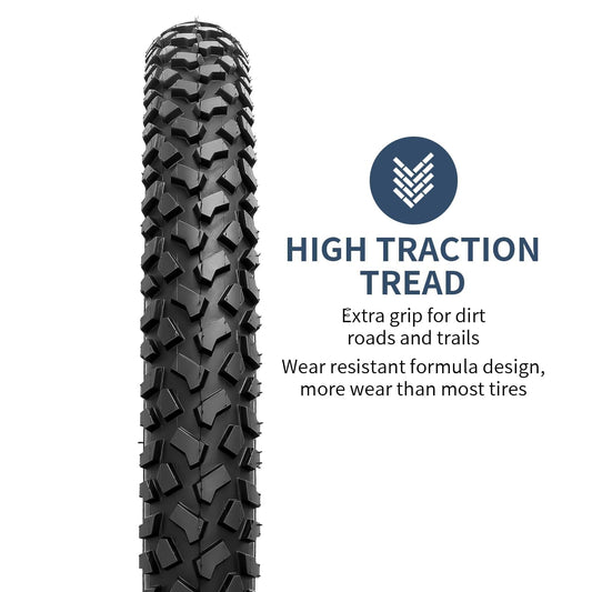 YunSCM 2-Pack 20" 60TPI Bike Tyres 20x2.125 and 20" Bike Tubes AV32mm Schrader Valve Compatible with 20x2.10 20x2.125 57-406 20x2.20 Mountain Bike