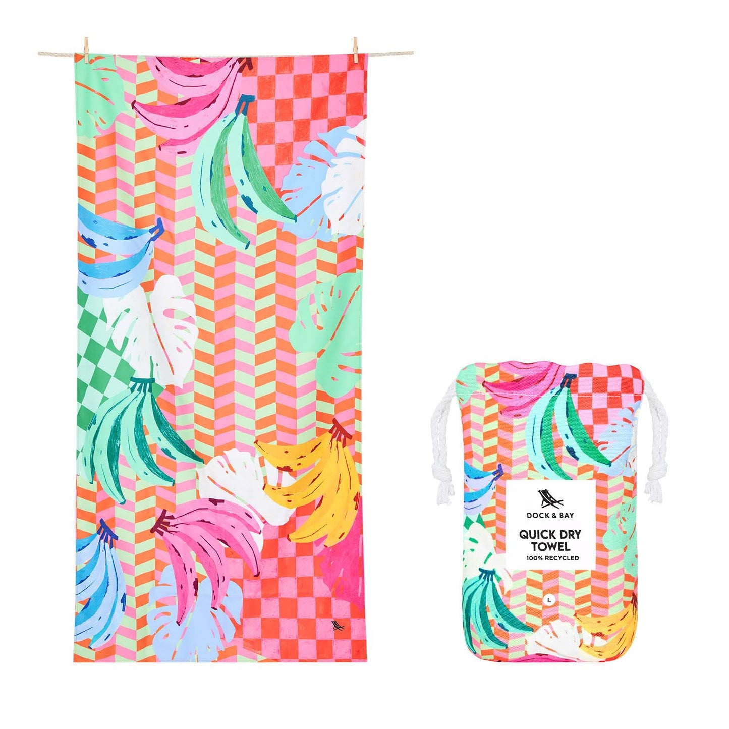 Dock & Bay Quick Dry Beach Towel - Banana Karma, Extra Large