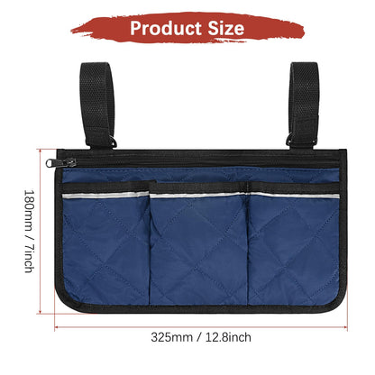 TIXIPEM 1-Pack Beach Chair Armrest Bag 12.8"x7" Polyester, Dark Blue