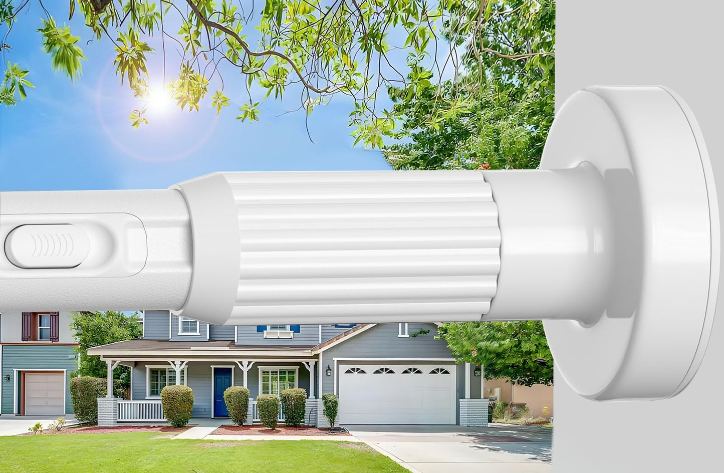 ZipGlo Extendable Shower Curtain Pole 104-302cm White Tension Curtain Rod