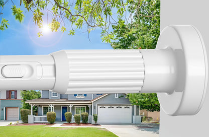 ZipGlo Extendable Shower Curtain Pole 104-302cm White Tension Curtain Rod