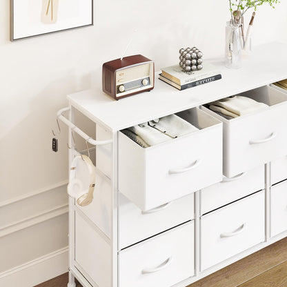 Modern Chest of Drawers 9-Drawer Storage Unit Bedroom White(100x30x65cm)