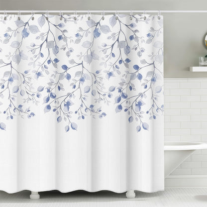 FAVORTALK Shower Curtains Washable Shower Curtain Mould Proof Resistant Waterproof Leaf 180x180cm Bathroom Curtains with Hooks Quick-Drying Polyester