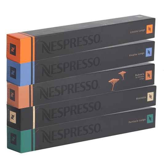 50 Nespresso Coffee Capsules Lungos and Ristretto Mix
