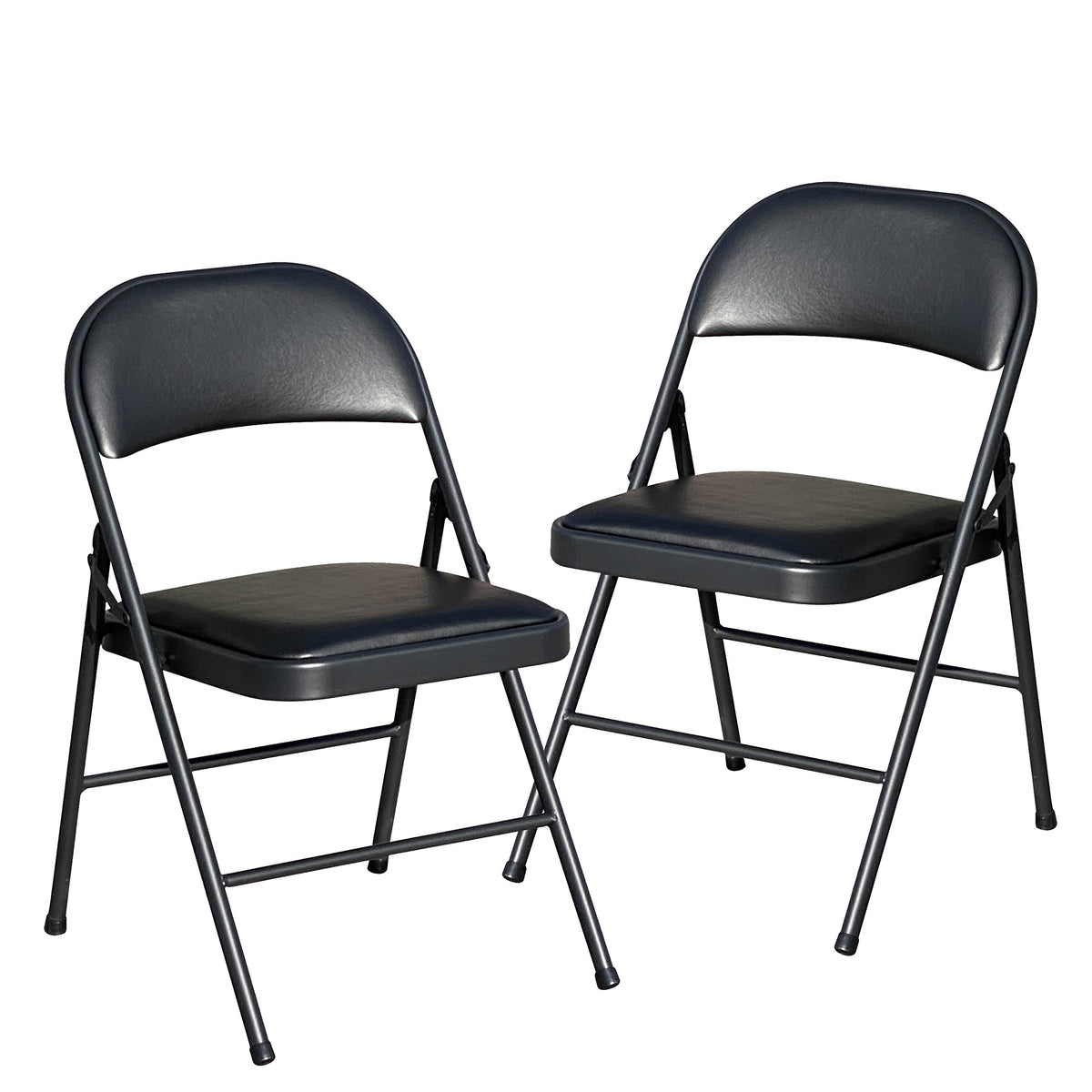 BOOSDEN Folding Chair, Foldable Chair, Set of 2, Faux Leather Fold Up Chair for Home, Office, Dining, Portable and Compact Metal Frame Folding Seat,