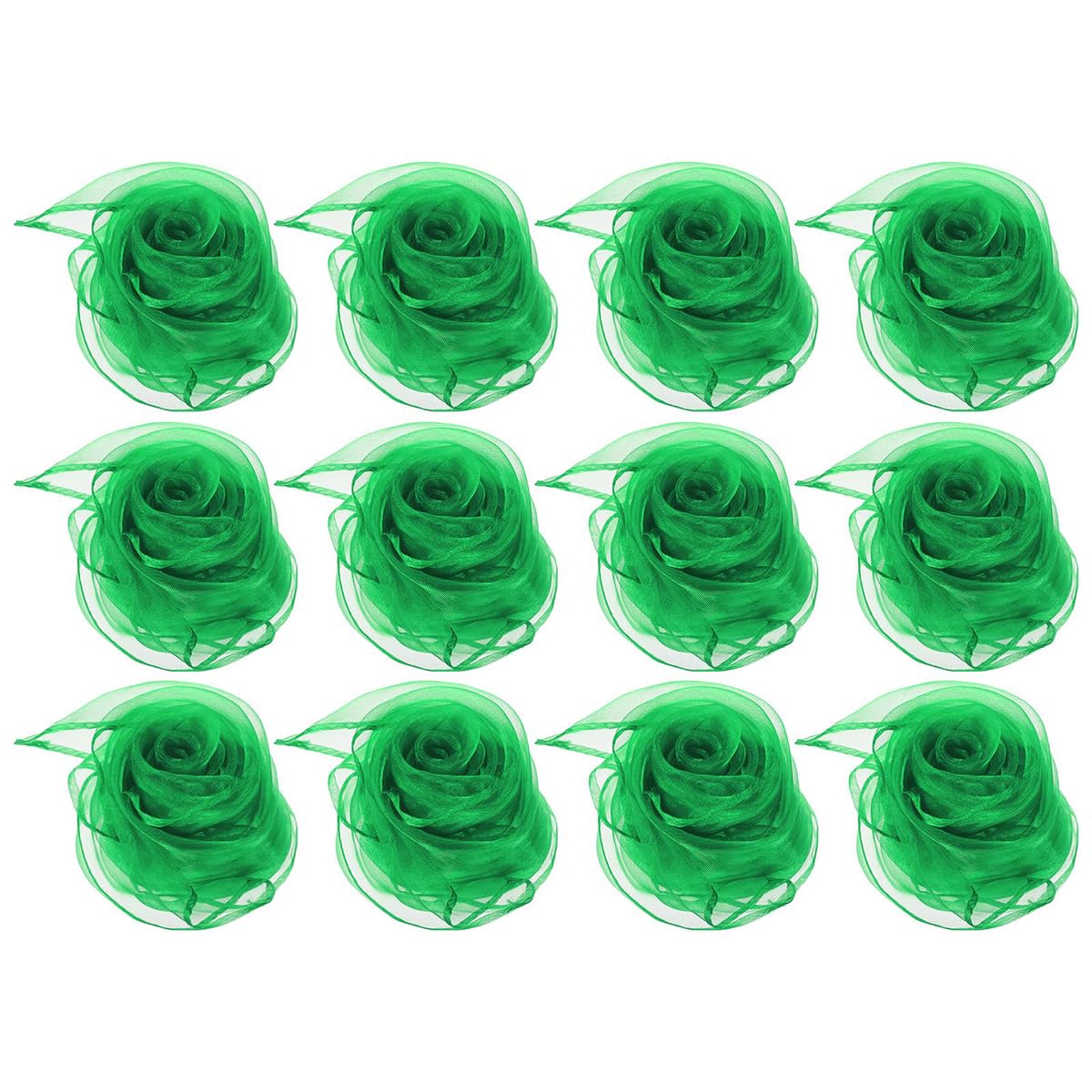 VOANZO Juggling Dance Scarves 12 Pieces Green Chiffon Scarves for Juggling Dance and Performance Soft Fabric