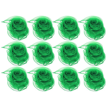 VOANZO Juggling Dance Scarves 12 Pieces Green Chiffon Scarves for Juggling Dance and Performance Soft Fabric
