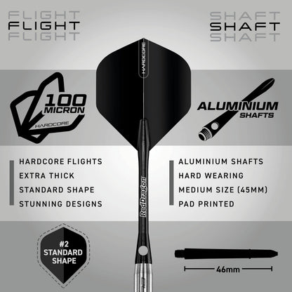 RED DRAGON Rat 1: 28g Tungsten Darts Set with Flights and Stems