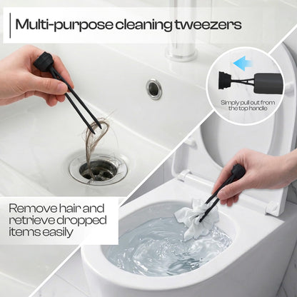 Silicone Toilet Brush and Holder Set | Loo Brush with Hidden Tweezers.