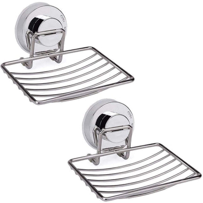 Ulable Stainless Steel Soap Holder, Bathroom Vacuum Suction Cup Wall Mounted Soap Dish, Waterproof and Rustproof for Shower, Bathroom
