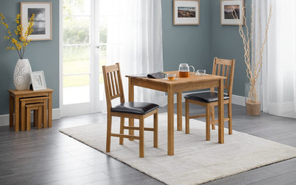 Julian Bowen Coxmoor Square Dining Table for 4, Solid Oak - H75 x W75cm