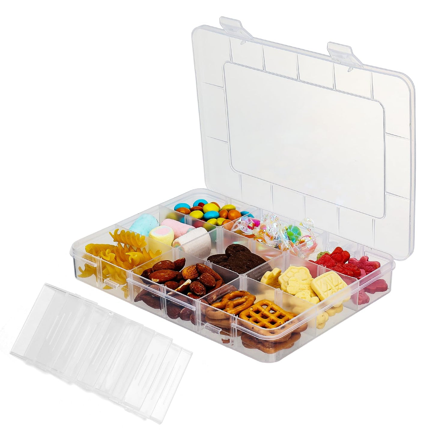 JRJRN 20 x 14.8CM Snack Box for Kids, Plastic Bead Storage Boxes, Snack Box