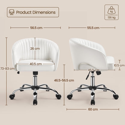 Yaheetech Desk Chair, Swivel Makeup Vanity Chair with Tufted Barrel Back