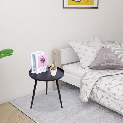 H JINHUI 45cm Metal Side Table for Living Room, Round Sofa End Coffee Table, Modern Simple Metal Frame Snack Table