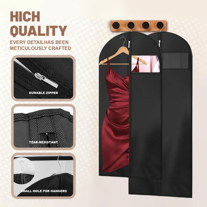 AMFUN 6 PCS Dress Bag,Full Length Travel Suit Bag with Zipper, Dust-proof Clothes Covers Protector Bags,Gown Garment Bag for Long Dresses, 100×60 cm