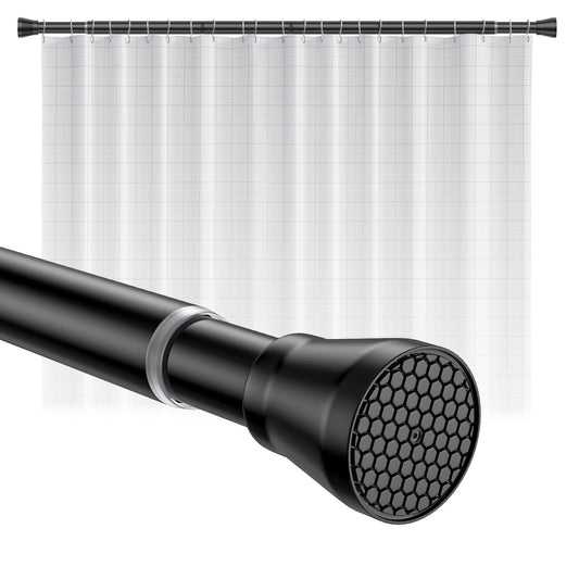 Shower Curtain Pole 113-197cm Extendable Curtain Poles Shower Curtain Rail Tension Rods for Curtains Telescopic Extendable Curtain Rail for