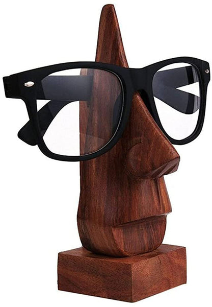 raajsee Glasses Stand Classic Hand Carved Rosewood Nose-Shaped Wooden Glasses Holder For Men Eyeglass Spectacle/ Eyewear Display Holder Stand