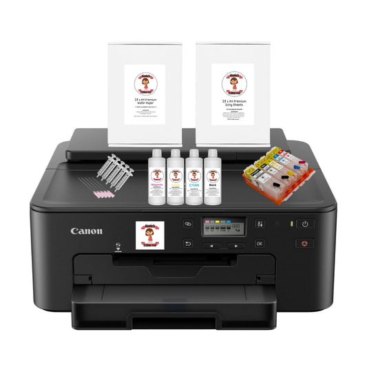 Newest Model Katie's Edible Ink Canon Printer- Canon TS705A WiFi Printer - Super Clear Print Quality - Edible Ink Cartridges Included - 25 Sheets Of