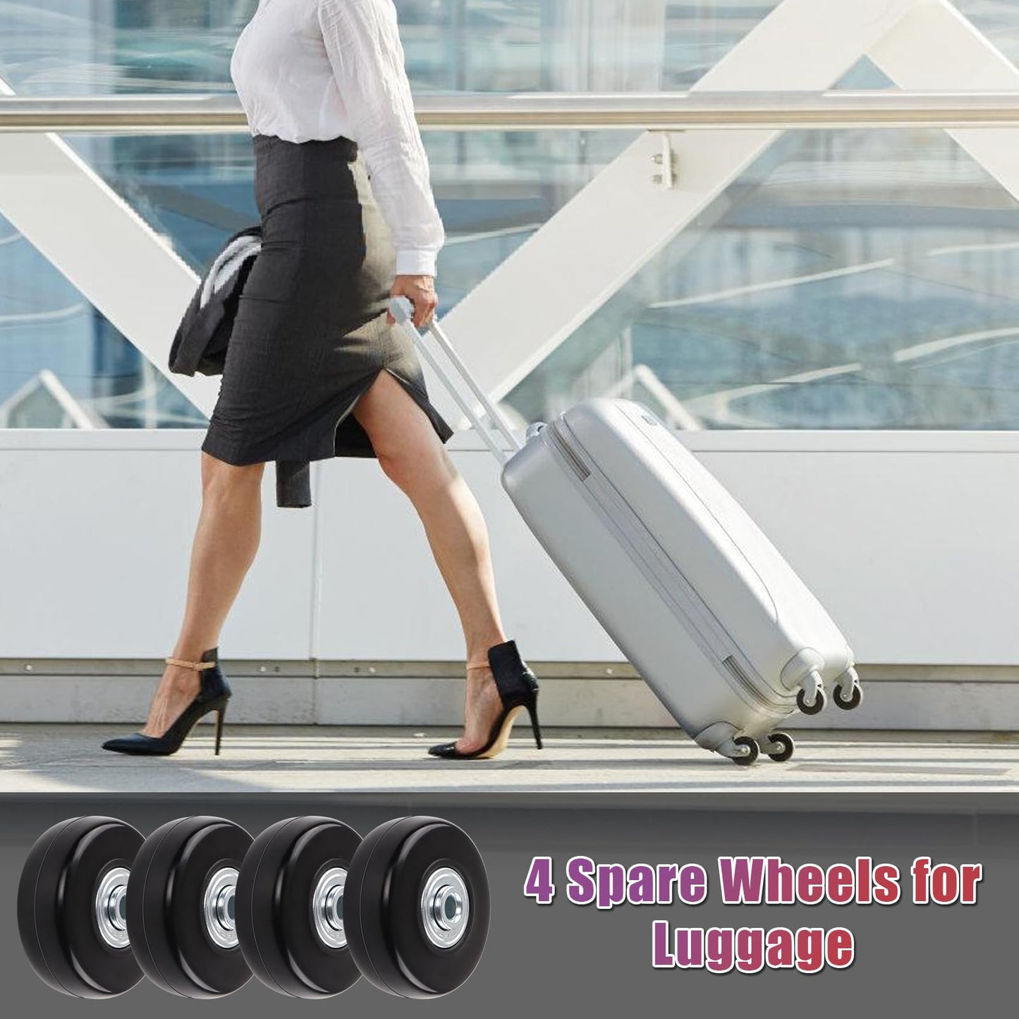 WEDAMOO Suitcase Wheels Replacement 50×18 mm, 4 Pcs