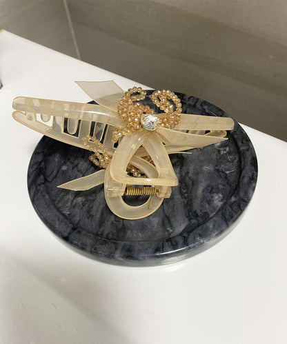 Natural Marble Tray, Circular Marble Stone Decorative Tray for Counter，Jewelry, Vanity, BlackRound Small Tray, 5-1/2" Diameter(Black)