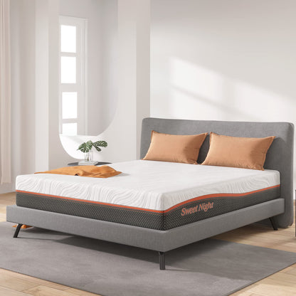 Sweetnight King Mattress 5ft Hybrid Mattress, 8” Thick Spring Mattress with Gel Memory Foam & Pocket Innerspring for Cool Sleep & Edge Support