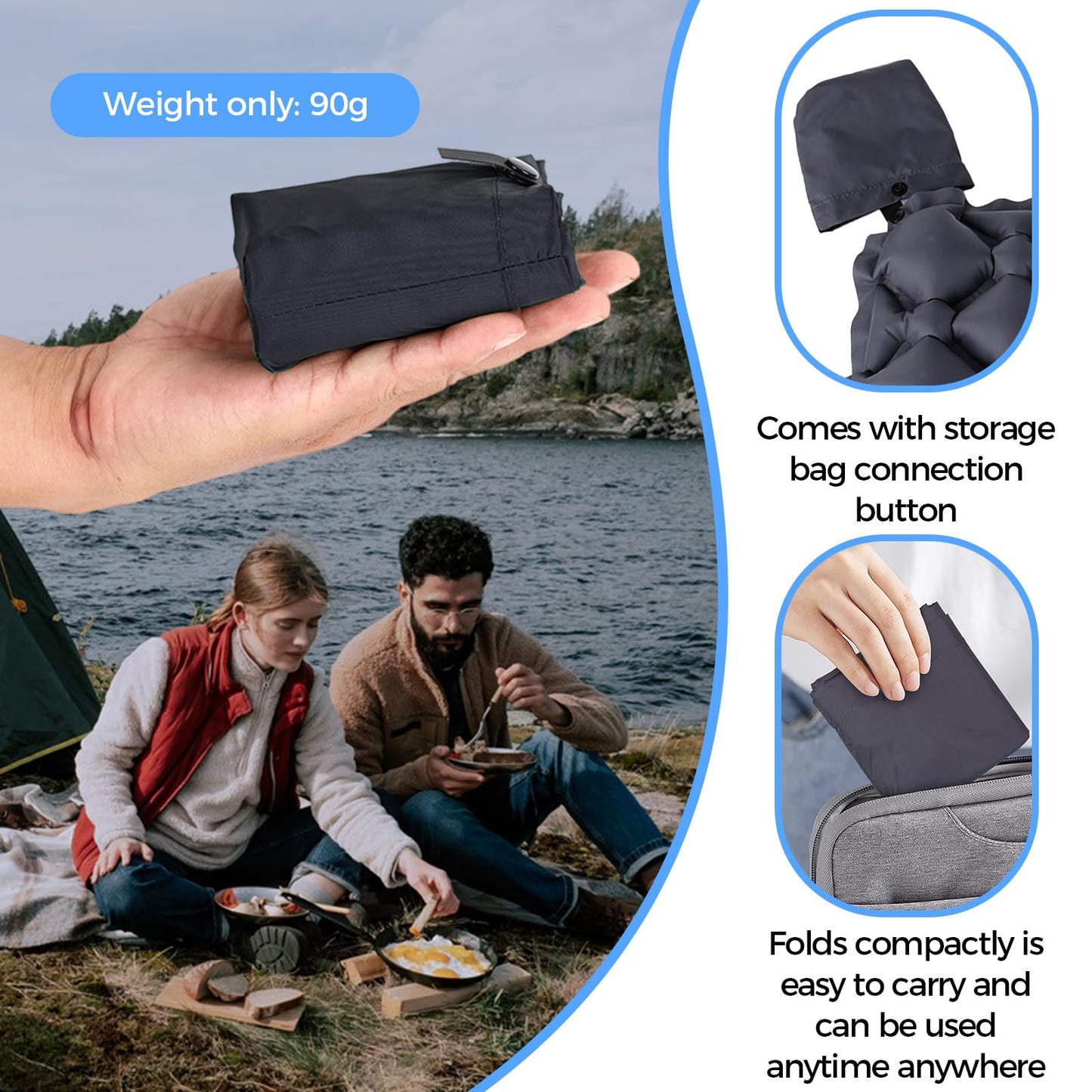 Inflatable Seat Cushion,Portable Air Seat Pad for Camping Hiking Travel