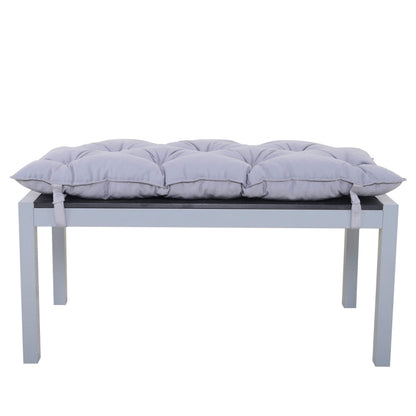 Chicreat Aluminium Bench with Polywood Surface and Cushion, Silver and Black, 100 x 50 x 45cm