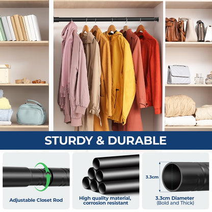 Mavivegue Wardrobe Rails and Fittings, 43-107cm Adjustable Clothes Rail