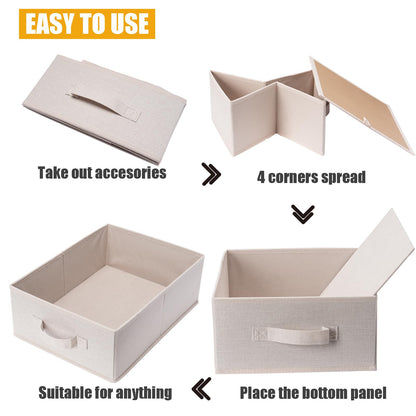 4 PCS Clothes Drawer Organisers Fabric Storage Box for Wardrobe Clothes Toy