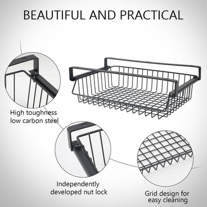 Gemsaya Under Desk Drawer Organiser, Self-Adhesive Hidden Pull Out Shelf Storage Drawer Box