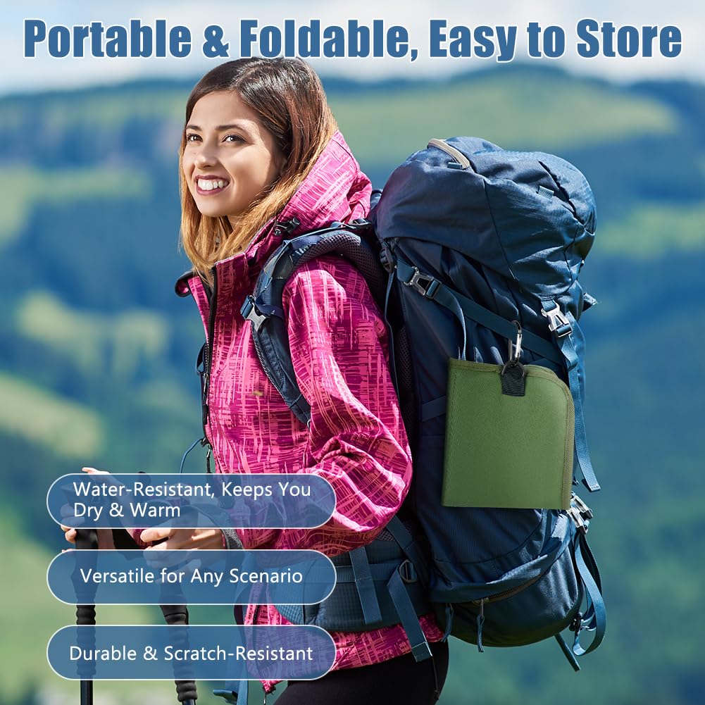 HOTUT Outdoor World Folding Sit Mat, 2 Pcs Camping Seat Mat, Waterproof, Moisture-Resistant, Compact Foldable Cushion, Portable Sitting Cushion