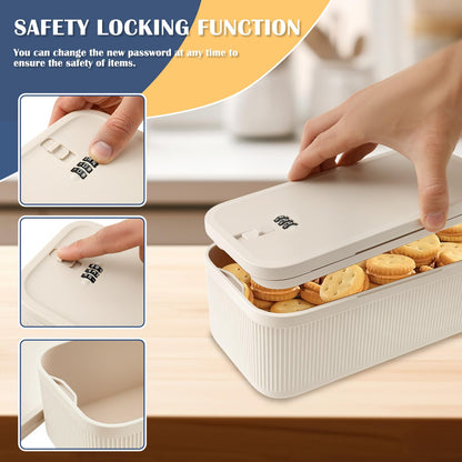 KTCINA Small Lockable Storage Box with Combination Code, Portable Medication Lockable Container for Refrigerator Locked Storage Box for Medicine