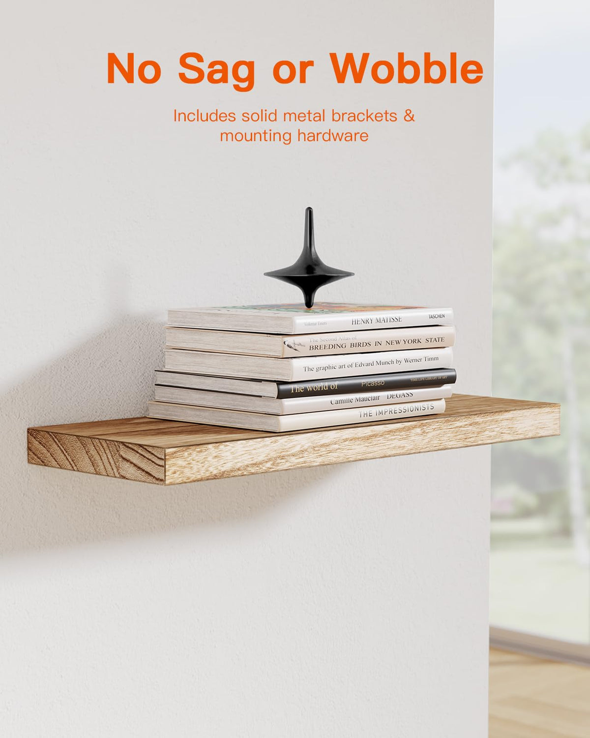 Pipishell Floating Shelves, 40cm Shelves for wall, Paulownia Wood Wall Shelves, Wooden Shelves Set of 4 for Bathroom, Bedroom, Office, Living Room,